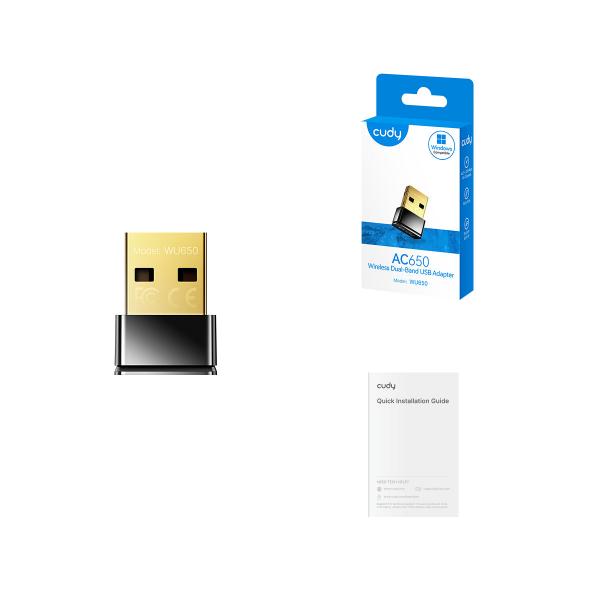 CUDY WU650 - ADATTATORE DI RETE MINI USB AC650 WI-FI