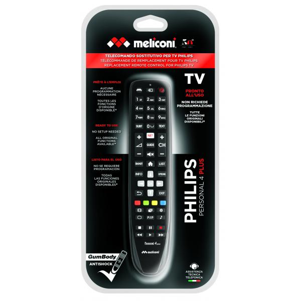Meliconi Gumbody Personal 4 plus telecomando IR Wireless TV Pulsanti