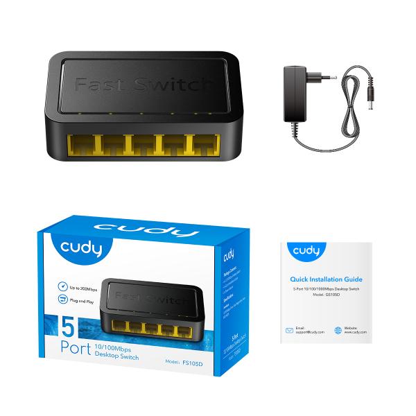CUDY FS105D - SWITCH 5 PT 10/100 MBPS - DESKTOP SWITCH