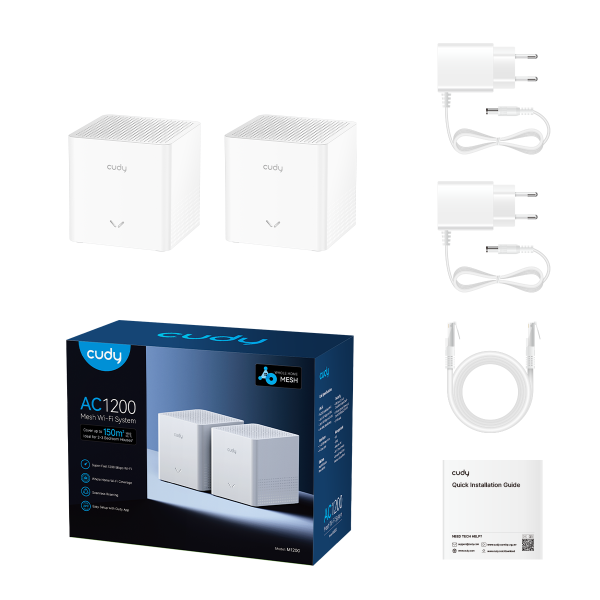 CUDY M1200(2-PACK) - MESH SYSTEM AC1200 WI-FI - 2 NODI