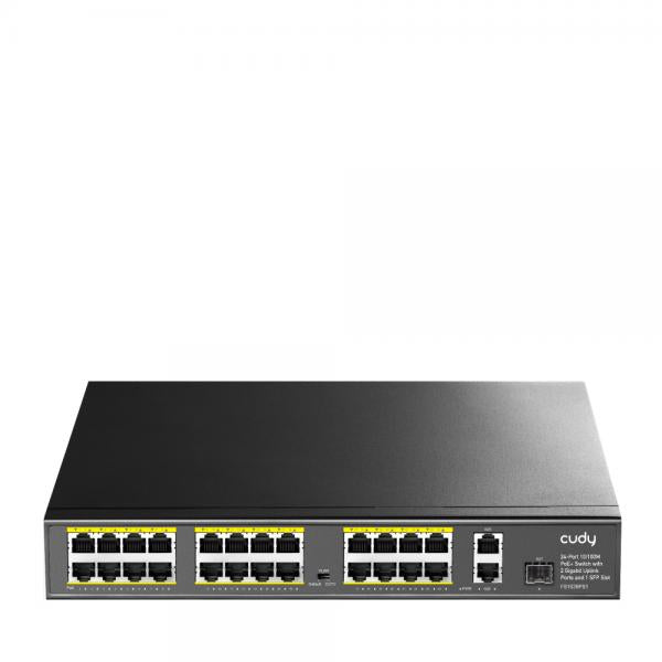CUDY FS1026PS1 - SWITCH 24 PT 10/100M POE+ - 2 GIGABIT PT- 1SFP 300W