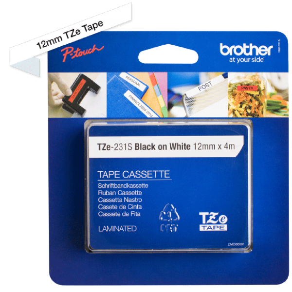 Brother TZE231S2 nastro per etichettatrice Nero su bianco TZe