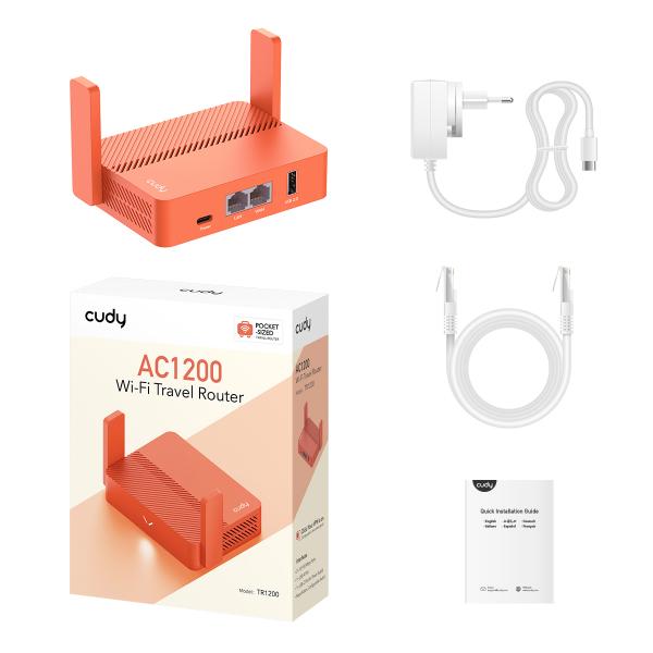 CUDY TR1200 - MINI ROUTER VPN WI-FI AC1200