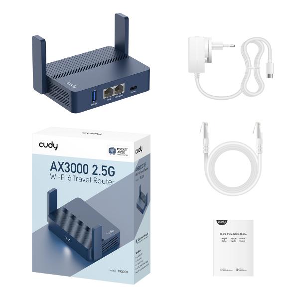 CUDY TR3000 - MESH SYSTEM AX3000 WI-FI 6 WITH USB