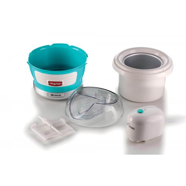 ARIETE ICE CREAM MAKER PARTY TIME (0643/01) - GELATIERA - CESTELLO REFRIGERANTE DOPPIO ISOLAMENTO - 12W - CELESTE