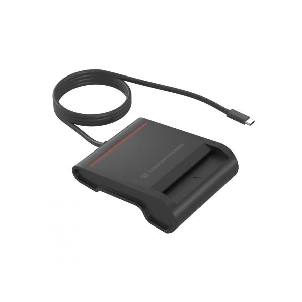 CONCEPTRONIC SCR01BC - CARD READER USB-C SMART ID, SUPPORTS ISO7816 CLASS A, B AND C (5V/3V/1.8V)