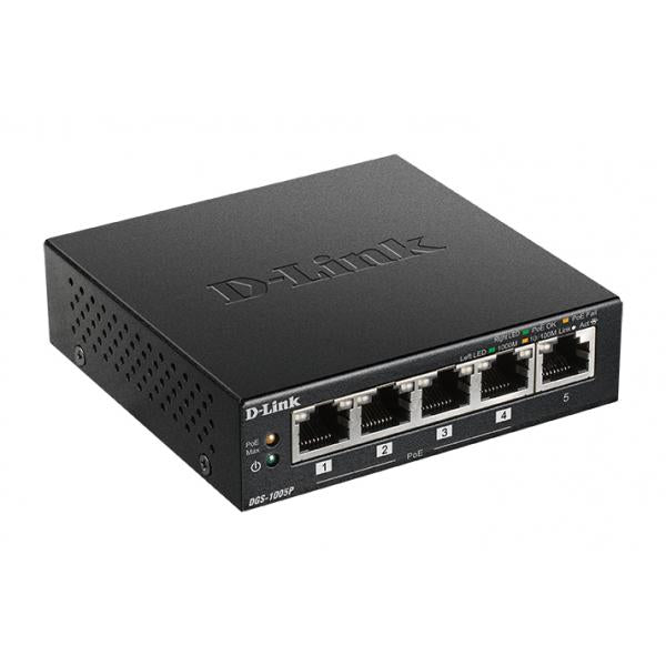 D-LINK DGS-1005P - DESKTOP SWITCH 5 PORTE GIGABIT POE+