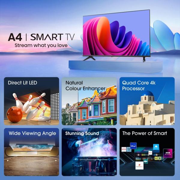Hisense 32A4N TV 81,3 cm (32") Smart TV Wi-Fi Nero 200 cd/m