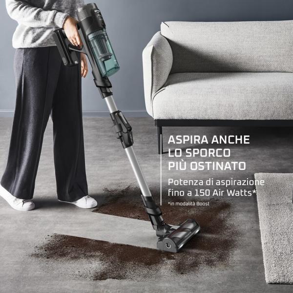 Rowenta RH9A32 Aspirapolvere a bastone 2 in 1 Batteria Secco Senza sacchetto Alluminio, Verde