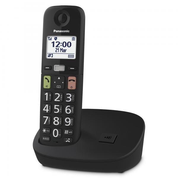 PANASONIC KX-TGU110EXB BLACK DECT CON PULSANTI GRANDI ED AUDIO POTENZIATO