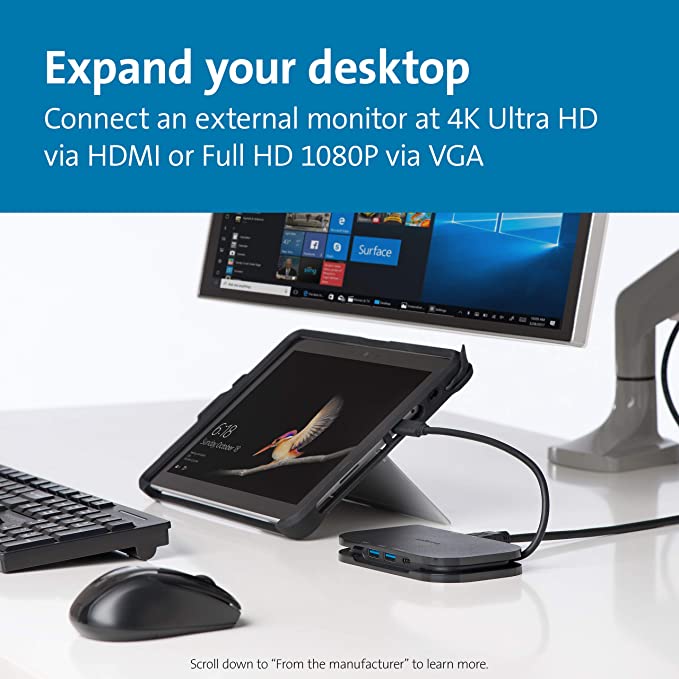 Kensington K33968EU Docking Station 4K Mobile USB-C con Caricabatterie