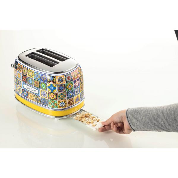 ARIETE TOASTER POSITANO EDITION (155) - TOSTAPANE ELETTRICO IN METALLO - 6 LIVELLI DORATURA - ESPULSIONE AUTOMATICA - 2 FETTE -810W