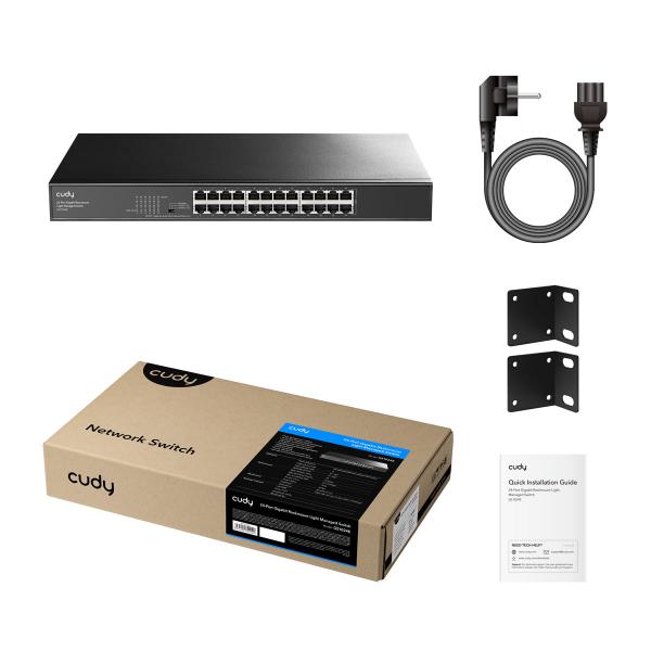 CUDY GS1024E - RACKMOUNT SWITCH 24 PT GIGABIT