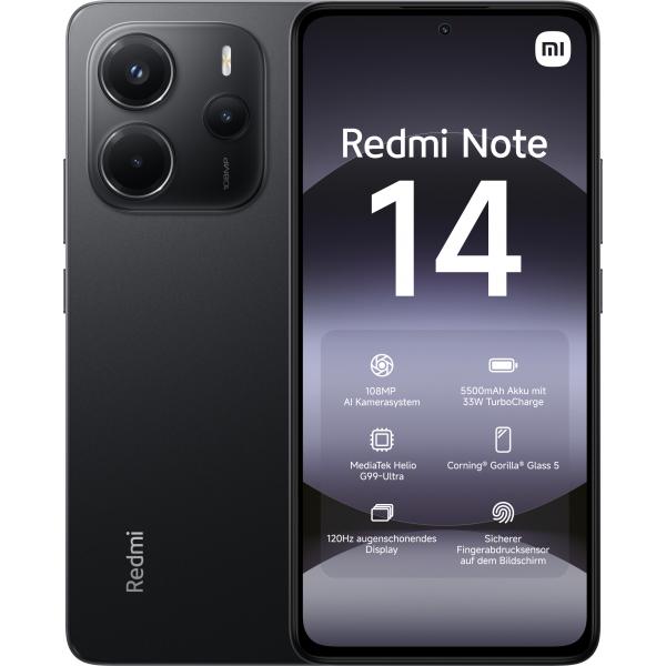 XIAOMI REDMI NOTE 14 4G (MIDNIGHT BLACK) - SMARTPHONE 6.7"" - RAM 6GB - STORAGE 128GB - EU