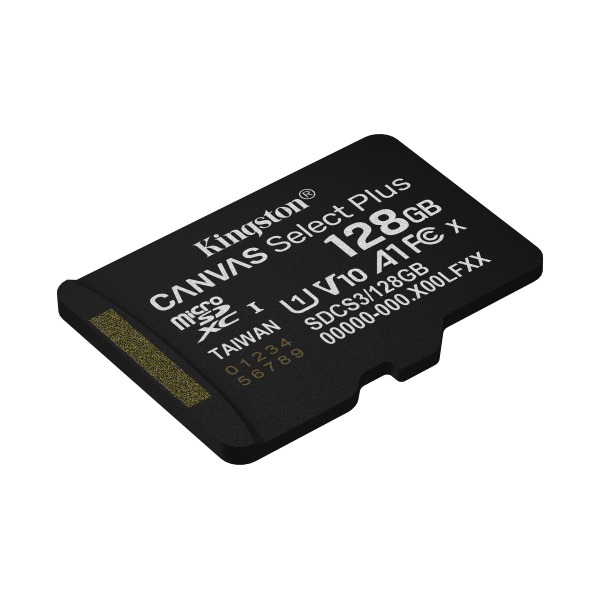 KINGSTON CANVAS SELECT PLUS 128GB (SDCS3/128GB) - MICRO SD 128GB + ADATTATORE SD