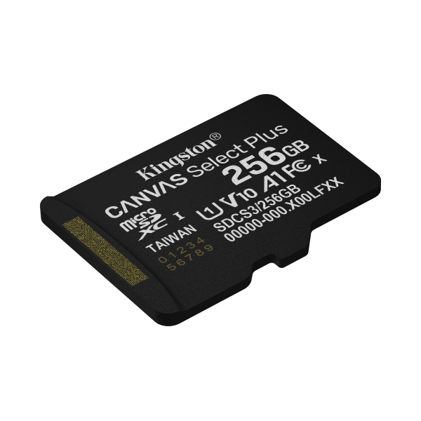 KINGSTON CANVAS SELECT PLUS 256GB (SDCS3/256GB) - MICRO SD 128GB + ADATTATORE SD