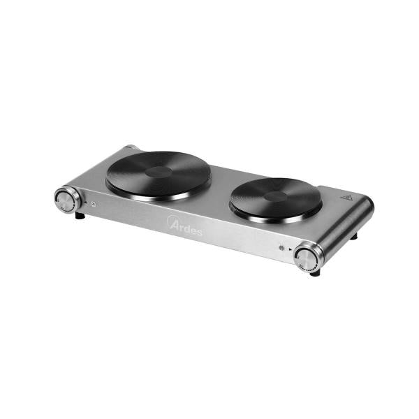 ARDES HOBINOX DUO (ARFOEL02) - FORNELLO ELETTRICO 2 PIASTRE 18-15CM 1500/1000W