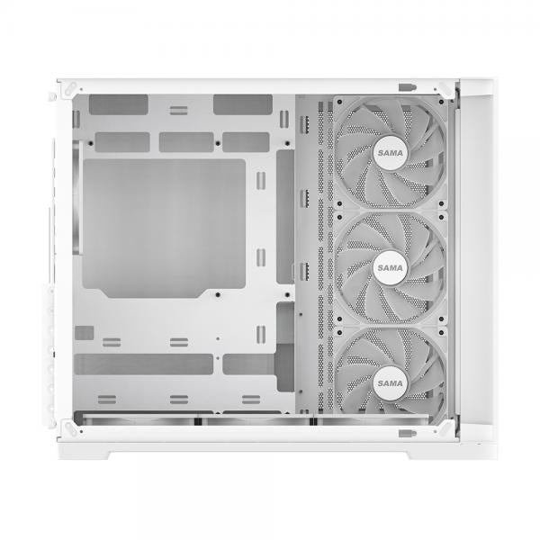 SAMA MID TOWER V60 WHITE DOPPIA CAMERA 2*TG 7*FAN WHITE120mm ARGB PWM