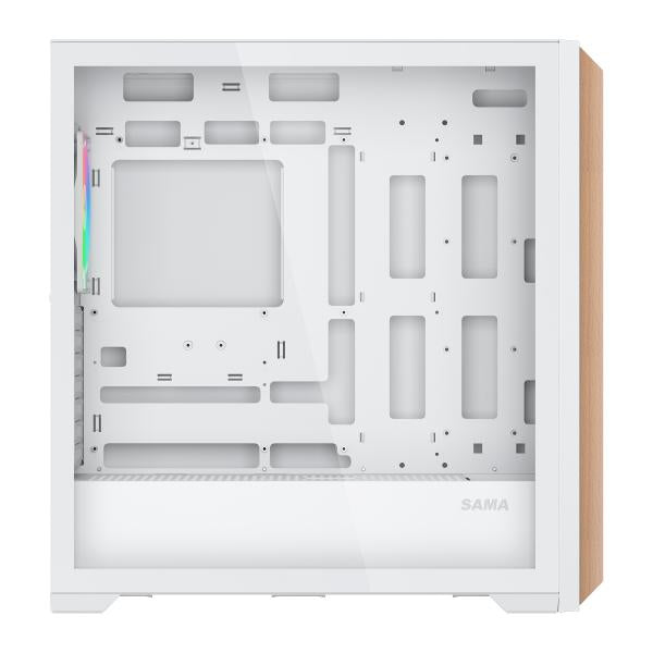 SAMA MID TOWER Z60 WHITE LISTELLO IN NOCE TG 4*FAN WHITE 140mm ARGB PWM