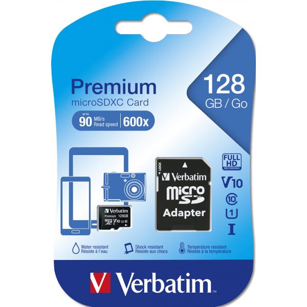 VERBATIM PREMIUM MICRO SD 128GB CLASSE 10