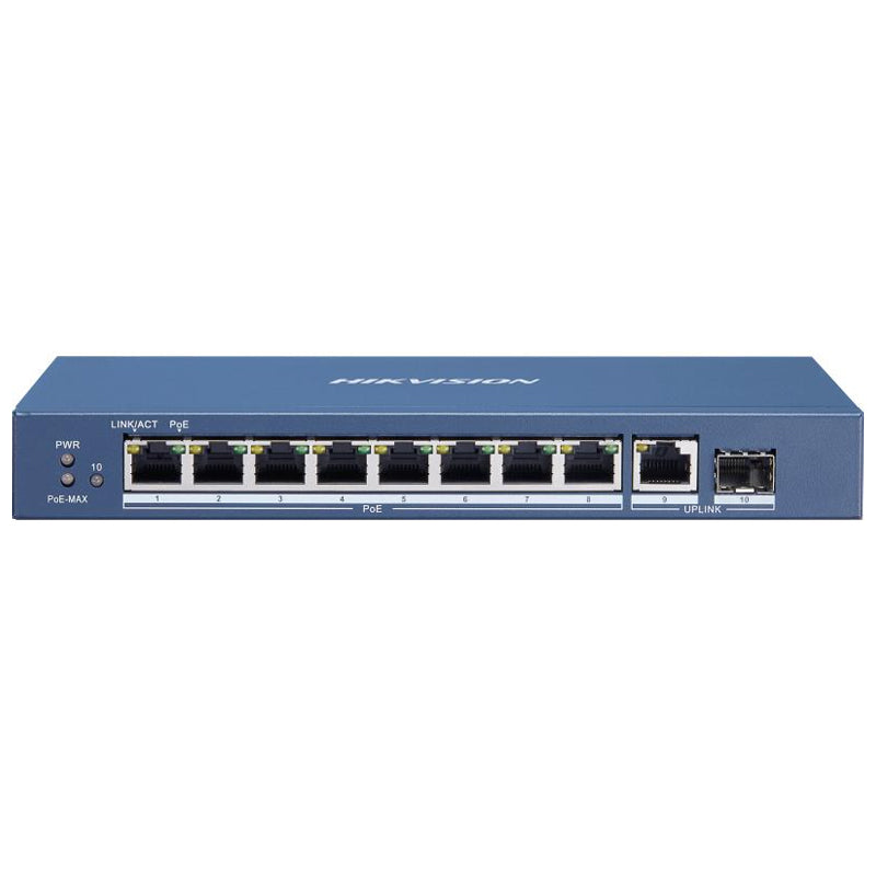 HIKVISION DS-3E0510P-E/M - UNMANAGED SWITCH 8PT POE GIGABIT + 1PT SFP + 1PT UPLINK