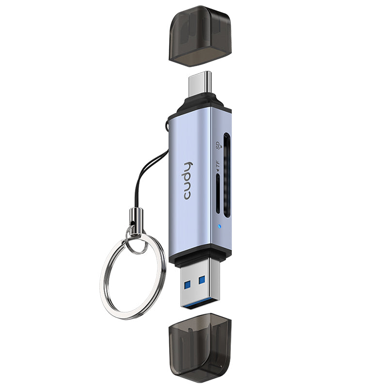CUDY UH200 - CARD READER USB-A / USB-C 2 IN 1