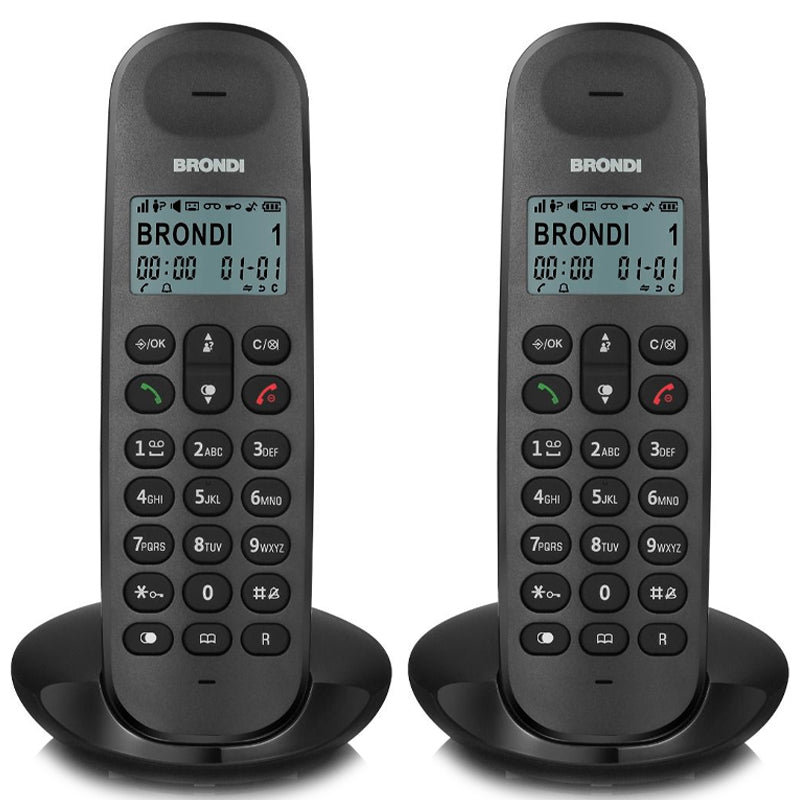 BRONDI LOTUS TWIN (NERO) - TELEFONO CORDLESS DOPPIO