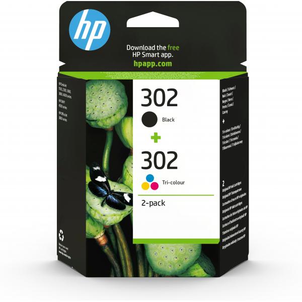 HP 302 2-PACK (X4D37AE) - BLACK + TRI-COLOR - CARTUCCIA ORIGINALE