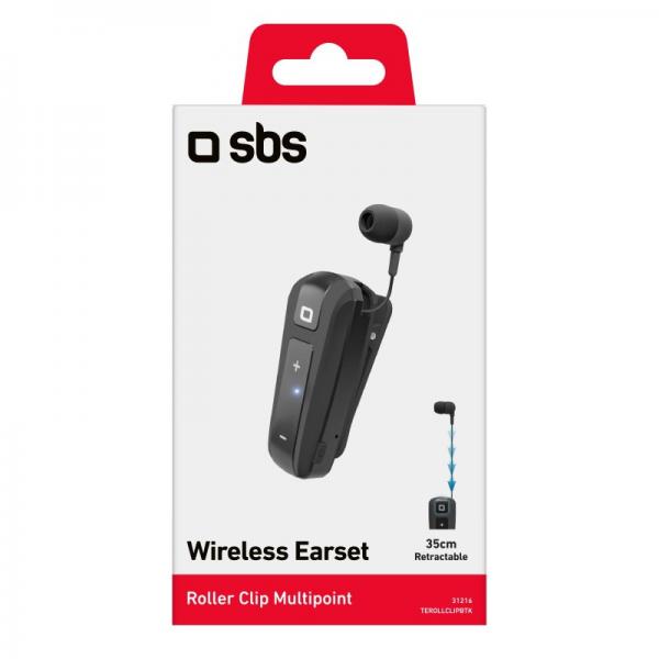 SBS TEROLLCLIPBTK cuffia e auricolare In-ear Musica e Chiamate Bluetooth Nero
