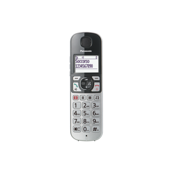 PANASONIC KX-TGE510JTS SILVER DECT CON TASTI GRANDI E VOLUME AMPLIFICATO