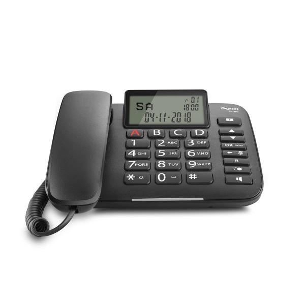GIGASET DL380 (NERO) - TELEFONO CORDED - DISPLAY - VIVAVOCE - TASTI GRANDI