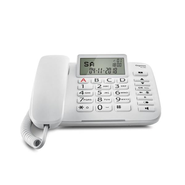 GIGASET DL380 (BIANCO) - TELEFONO CORDED - DISPLAY - VIVAVOCE - TASTI GRANDI
