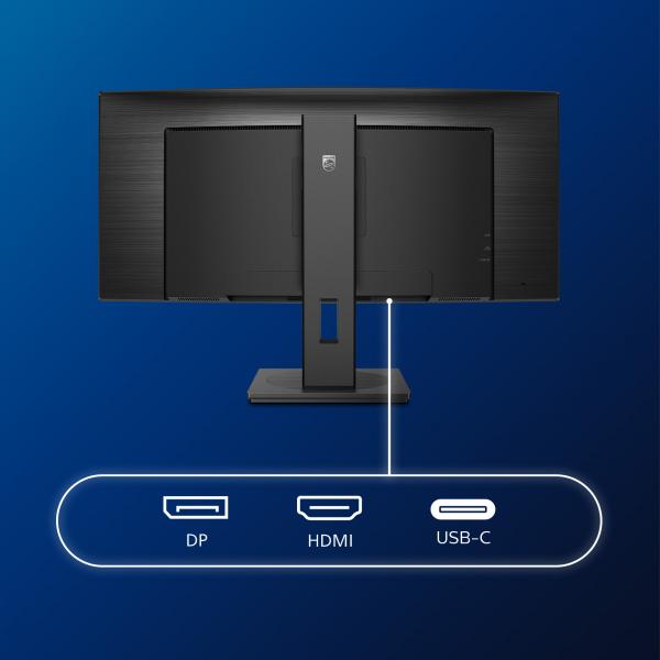 PHILIPS 346B1C - MONITOR LED CURVO 34"" WQHD - MULTIMEDIALE - 100Hz - HDMI + DP + 4xUSB