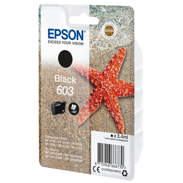 EPSON 603 BLACK (C13T03U14010) - CARTUCCIA ORIGINALE