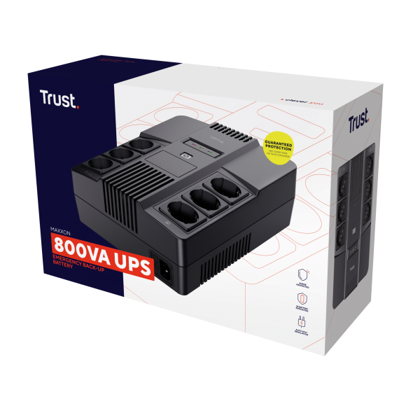 Trust Maxxon gruppo di continuità (UPS) 0,8 kVA 6 presa(e) AC