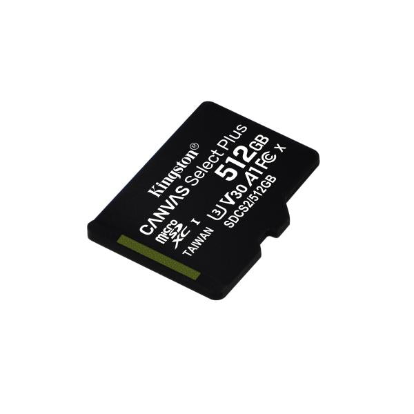 KINGSTON CANVAS SELECT PLUS 512GB (SDCS2/512GB) - MICRO SD 512GB + ADATTATORE SD