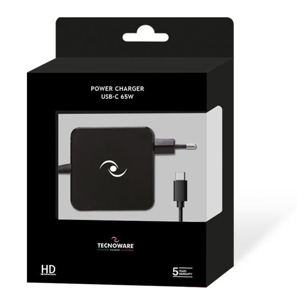 TECNOWARE FAU17563 - ALIMENTATORE UNIVERSALE 65W CON CAVO USB-C