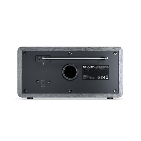 SHARP DR-450(GR) - RADIO DIGITALE - DAB/DAB+ - LCD MONOCROMATICO - 6W - BLUETOOTH - CHASSIS IN LEGNO - GRIGIO