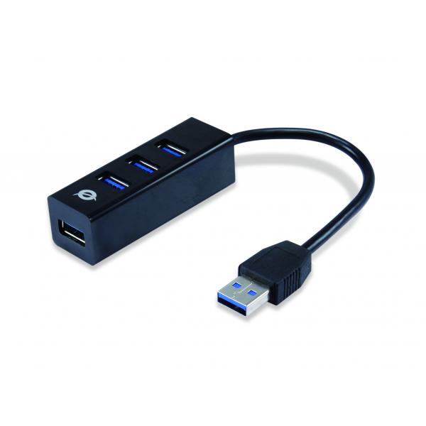 CONCEPTRONIC HUBBIES04B - HUB USB-A 4-PT USB-A 3.0 (ADATT. USB-C INCLUSO)