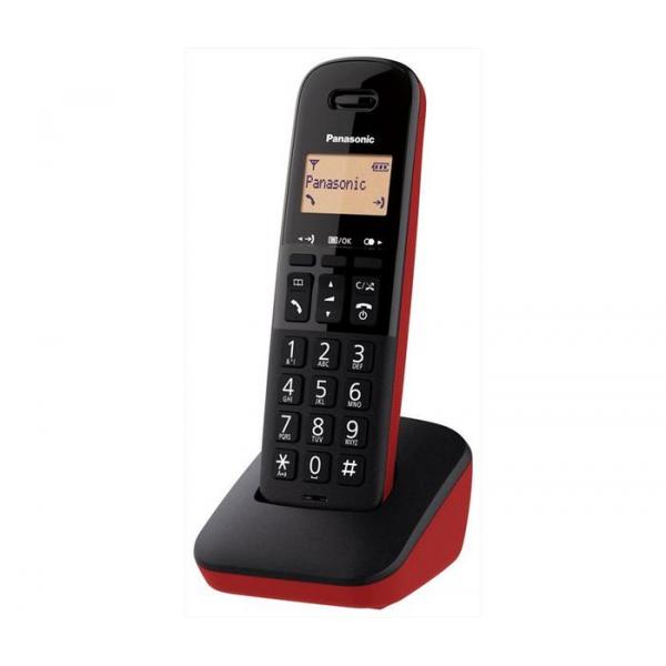PANASONIC KX-TGB610JT (NERO/ROSSO) - TELEFONO CORDLESS - IMPUGNATURA ANTISCIVOLO - AUTONOMIA IN CHIAMATA 18H