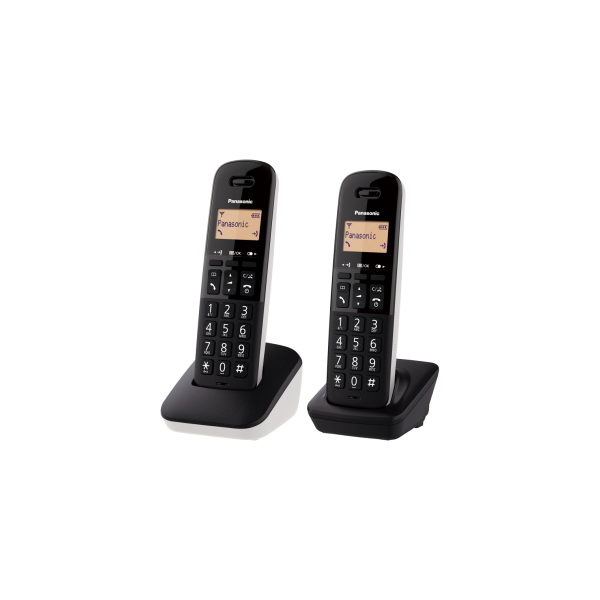 PANASONIC KX-TGB612JT (NERO/BIANCO) - TELEFONO CORDLESS DOPPIO - IMPUGNATURA ANTISCIVOLO - AUTONOMIA IN CHIAMATA 18H