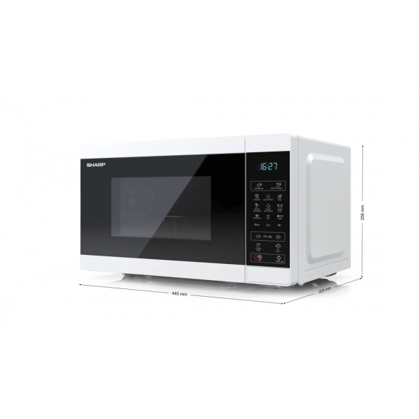 SHARP YC-MG02E-W - FORNO A MICROONDE 20LT - 800W - CONTROLLO DIGITALE - GRILL - 11 LIVELLI DI POTENZA - BIANCO