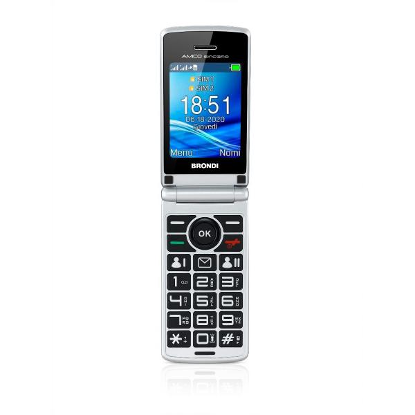 BRONDI AMICO SINCERO (GRIGIO) - TELEFONO CELLULARE PER ANZIANI - TASTO SOS - TORCIA - CONTROLLO REMOTO - ANNUNCIO VOCALE - FOTOCAMERA