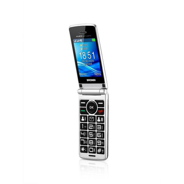 BRONDI AMICO SINCERO (GRIGIO) - TELEFONO CELLULARE PER ANZIANI - TASTO SOS - TORCIA - CONTROLLO REMOTO - ANNUNCIO VOCALE - FOTOCAMERA