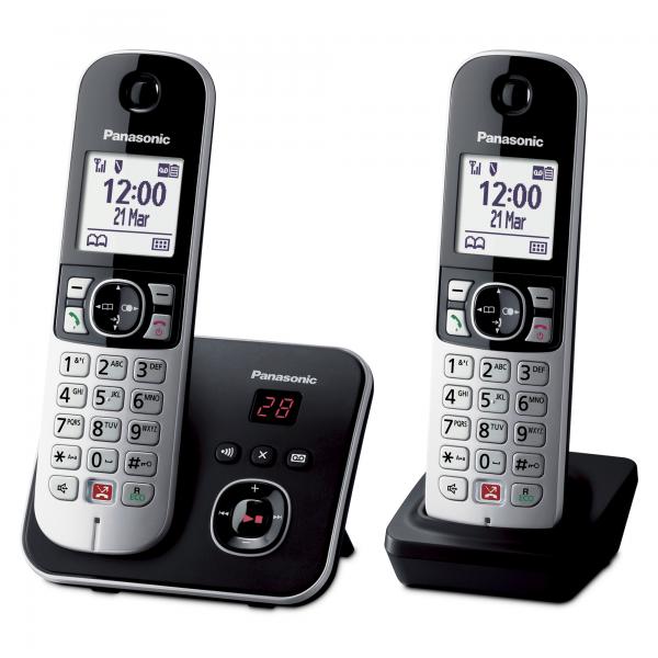PANASONIC KX-TG6862JTB DUO BLACK DECT + AGGIUNTIVO CON SEGRETERIA