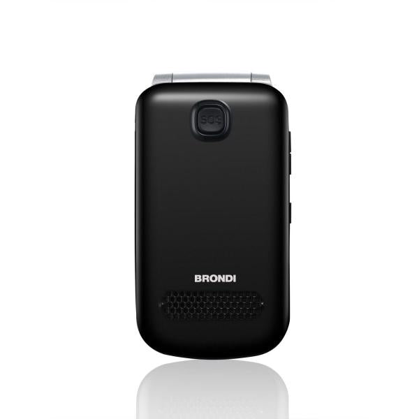 BRONDI AMICO SUPERVOICE (NERO/ARGENTO) - TELEFONO CELLULARE PER ANZIANI - TASTO SOS - AUDIO AMPLIFICATO - CONTROLLO REMOTO - BASE DI RICARICA - DOPPIO DISPLAY