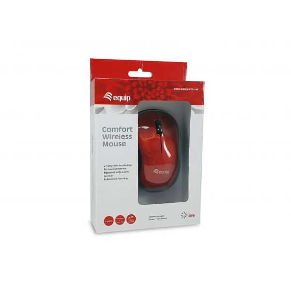 EQUIP 245113 - MOUSE WIRELESS - 1200 DPI - RED