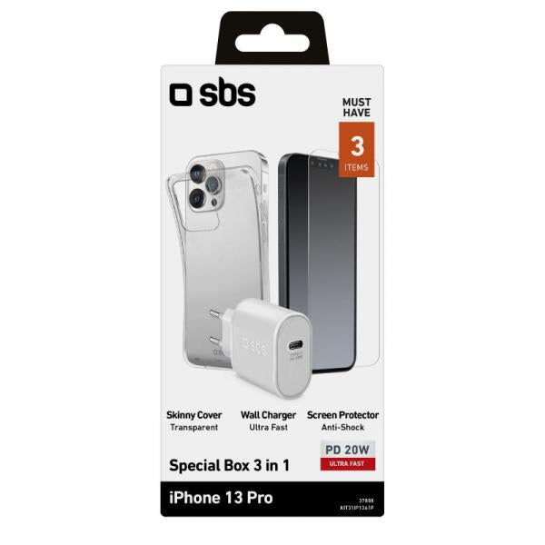 SBS KIT31IP1361P mobile phone starter kit Trasparente, Bianco