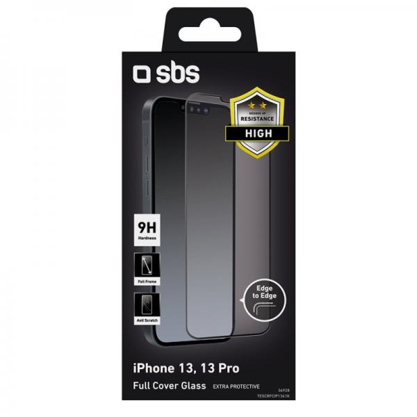 SBS Glass screen protector Full Cover per iPhone 13/13 Pro/iPhone 14 - (SBS TESCRFCIP1361K protezione per lo schermo e il retro dei telefoni cellulari Pellicola proteggischermo trasparente Apple 1 pz)