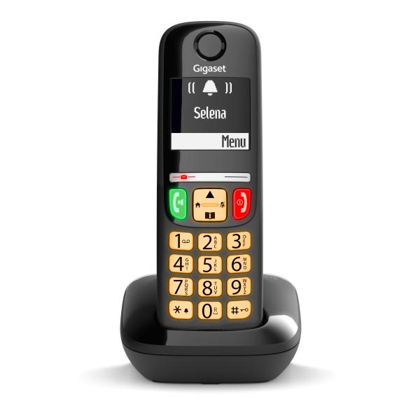 GIGASET E270 (NERO) - TELEFONO CORDLESS SENIOR - VIVAVOCE - TASTI GRANDI